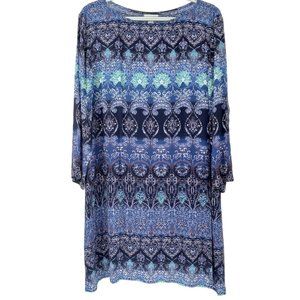 J. Jill Blue and White Patterned Tunic
